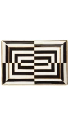 Jonathan Adler Op Art Rectangle Tray In Black & White