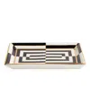 Jonathan Adler Op Art Rectangle Tray In White/black