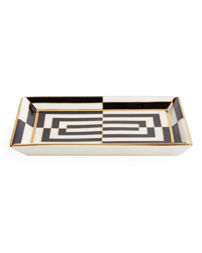 Jonathan Adler Op Art Rectangle Tray In White