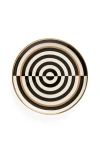 Jonathan Adler Op Art Round Serving Tray In Black/white/gold