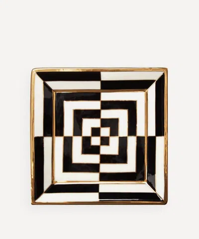 Jonathan Adler Op Art Square Tray In Black