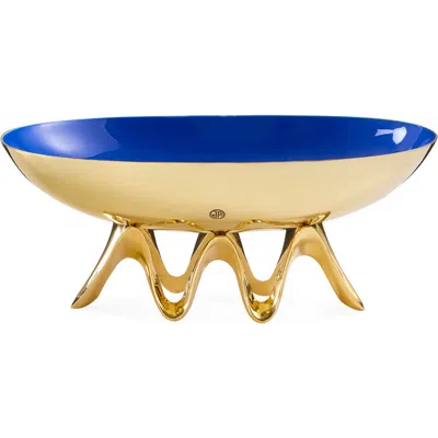 Jonathan Adler Oscar Long Bowl In Gold/blue