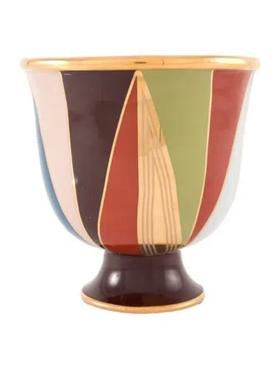 Pre-owned Jonathan Adler Pedestal Vase In Brown