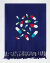 Jonathan Adler Full Dose Embellished Throw Blanket In Blue