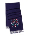 Jonathan Adler Pills Embellished Throw In Blue