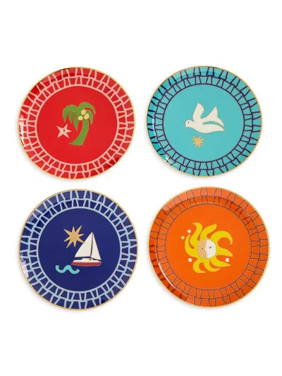 Jonathan Adler Playa 4-piece Small Plates Set In Multi