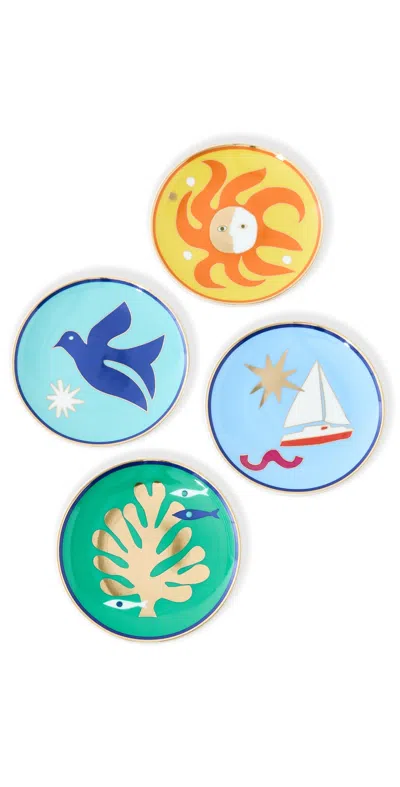 JONATHAN ADLER PLAYA COASTER SET OF 4 MULTI