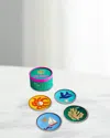 Jonathan Adler Playa Set Of 4 Porcelain Coasters In Multi