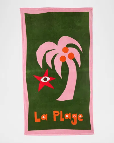 Jonathan Adler Playa La Plage Beach Towel, 40" X 70" In Green