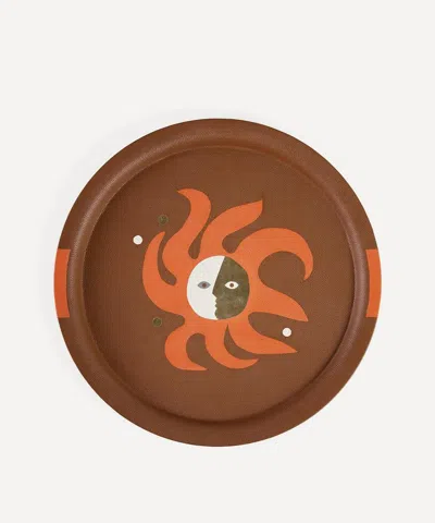 Jonathan Adler Playa Leather Sun Tray In Multi