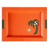 Jonathan Adler Playa Leather Tray In Orange