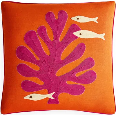 Jonathan Adler Playa Pillow In Orange
