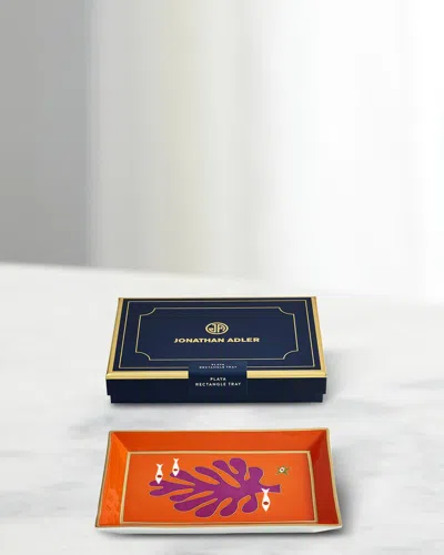 Jonathan Adler Playa Rectangle Tray In Multi