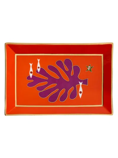 Jonathan Adler Playa Rectangular Tray In Red