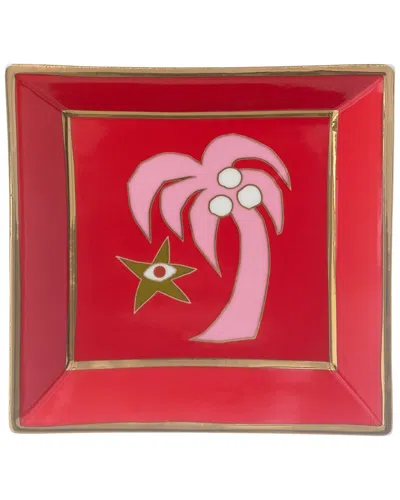Jonathan Adler Playa Square Tray In Red