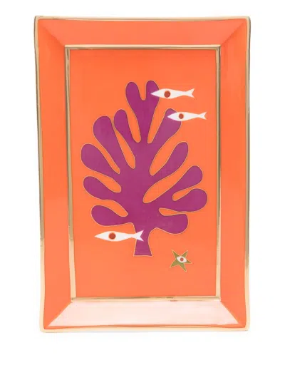 Jonathan Adler Playa Tray (17cm X 13cm) In Orange
