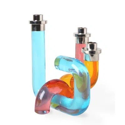 Jonathan Adler Pompidou Acrylic Candle Holder In Multi