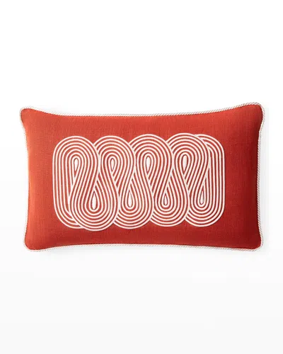 Jonathan Adler Pompidou Path Pillow, Persimmon In Red