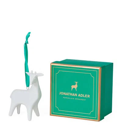 Jonathan Adler Porcelain Deer Tree Decoration In White