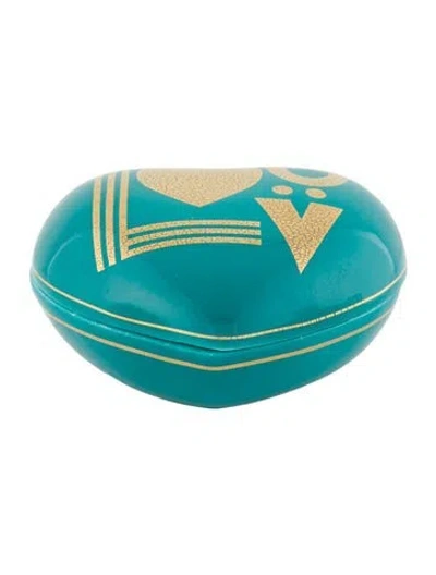 Pre-owned Jonathan Adler Porcelain Heart Jewelry Tray In Blue