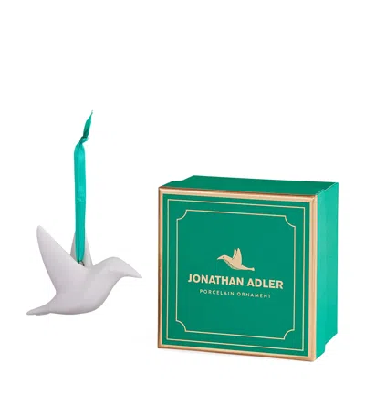 Jonathan Adler Porcelain Hummingbird Tree Decoration In White