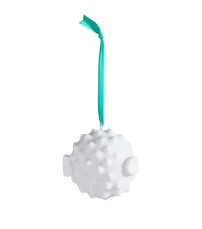 Jonathan Adler Porcelain Puffer Fish Tree Decoration In White