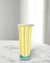 Jonathan Adler Portofino Flared Tall Vase - 15" In Yellowgreen