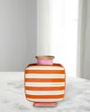 Jonathan Adler Portofino Square Vase - 8" In Orangepink
