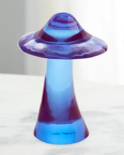 Jonathan Adler Purple Acrylic Mushroom In Blue