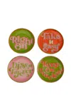 Jonathan Adler Quirky Text-design Plate (set Of Four) In Multi