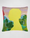 Jonathan Adler Renaissance Landscape Beaded Pillow, 20" Square In Multi