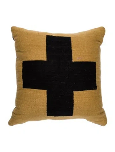 Pre-owned Jonathan Adler Reversible Cross Pop Pillow In Brown
