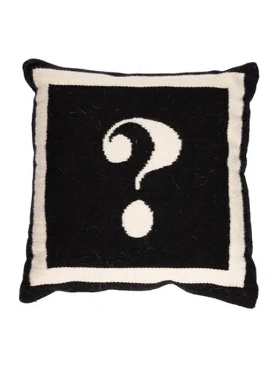 Pre-owned Jonathan Adler Reversible Letter Wool Throw Pillow
