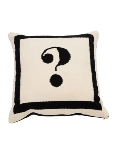 Pre-owned Jonathan Adler Reversible Question Mark Wool Throw Pillow