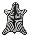 Jonathan Adler Reversible Zebra Bathmat In Black