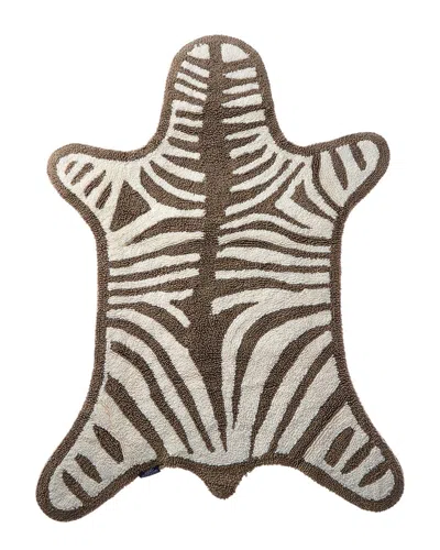 Jonathan Adler Reversible Zebra Bathmat In Brown