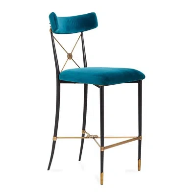 Jonathan Adler Rider Counter Stool In Black,rialto Peacock