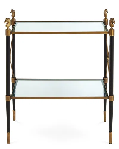 Jonathan Adler Rider Two-tier Side Table In Black/gold