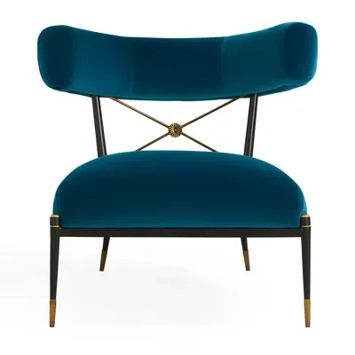 Jonathan Adler Rider Upholstered Side Chair In Turquoise