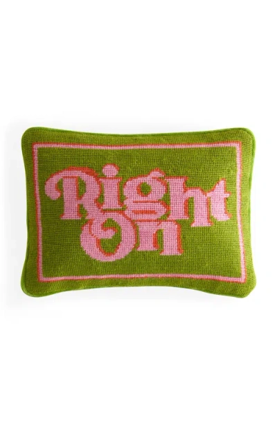 Jonathan Adler Right On Needlepoint Pillow In Multi