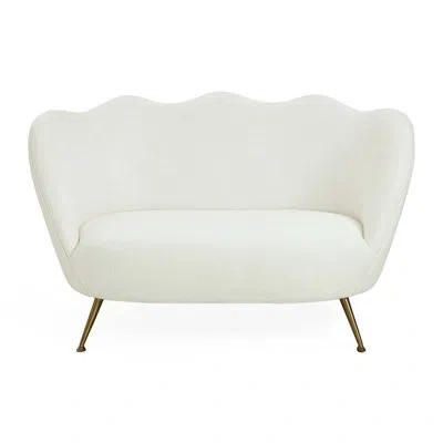 Jonathan Adler Ripple 56" Upholstered Loveseat In Lucerne Oyster