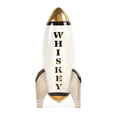Jonathan Adler Rocket Decanter - Whiskey In Black;white;gold