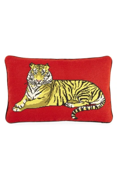 Jonathan Adler Safari Needlepoint Pillow In Red