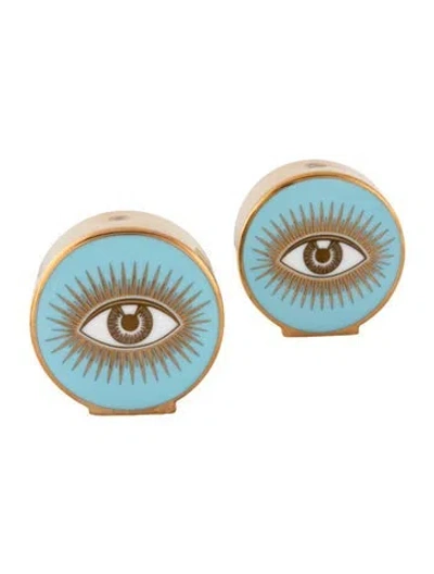 Pre-owned Jonathan Adler Salt And Pepper Shakers In Blue