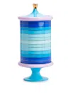 Jonathan Adler Scala Striped Canister In Blau