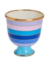Jonathan Adler Scala Striped Pedestal Bowl (15cm) In Blue