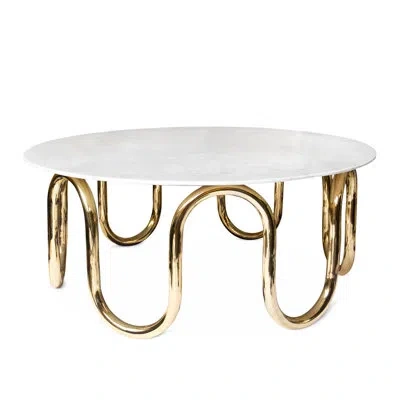 Jonathan Adler Scalinatella Cocktail Table In White Marble
