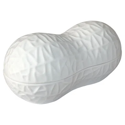 Pre-owned Jonathan Adler Schmid Design White Ceramic Peanut Trinket Decorative Box, Keepsake, Jewelry Box