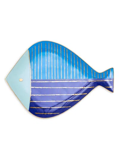 Jonathan Adler School Of Fish Round Tray In Multi