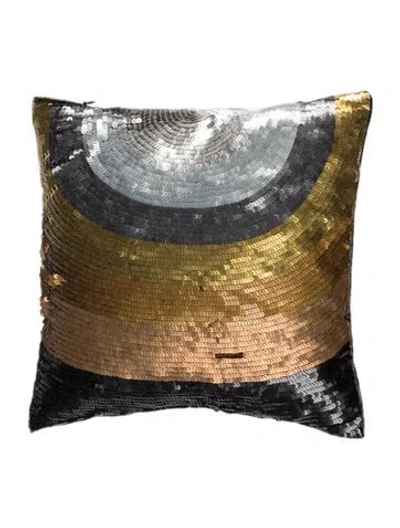 Pre-owned Jonathan Adler Sequin Embellished Throw Pillow In Black